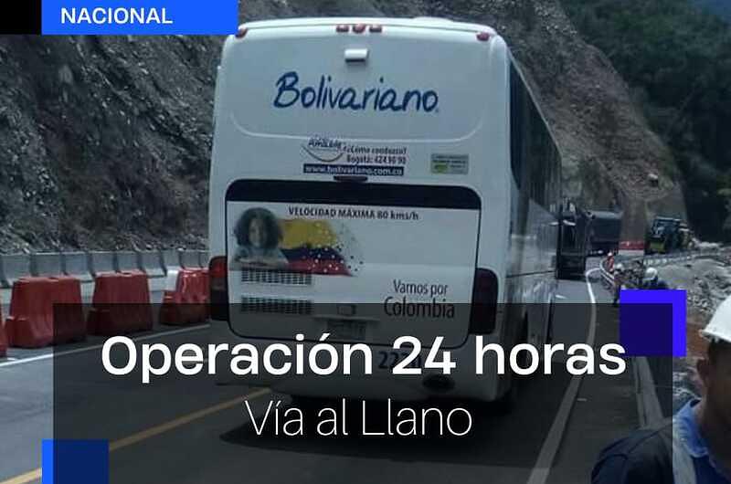 Buses  podrán transitar 24 horas por la vía al Llano