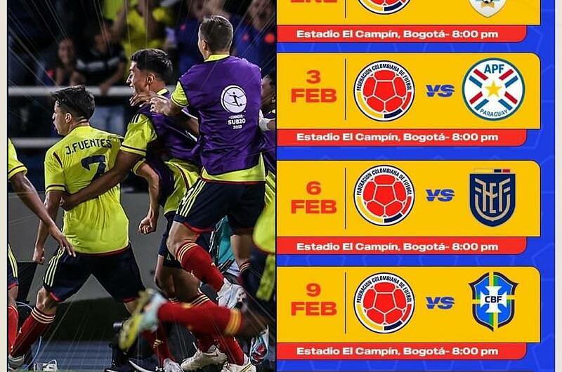 Listo el calendario de Colombia en hexagonal Sub 20