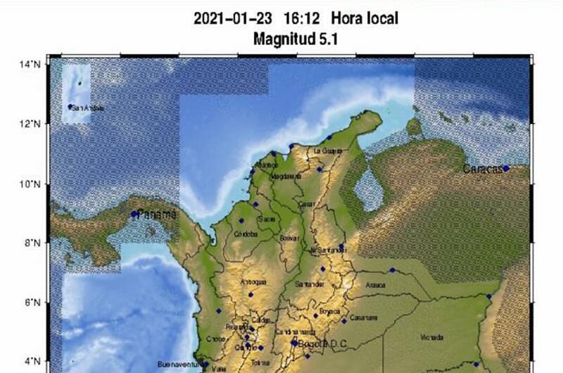 Nuevo sismo de 5.1 en Colombia