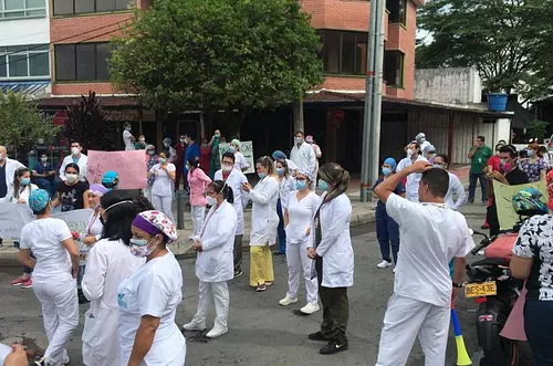 Protestas del personal de la salud en Villavicencio