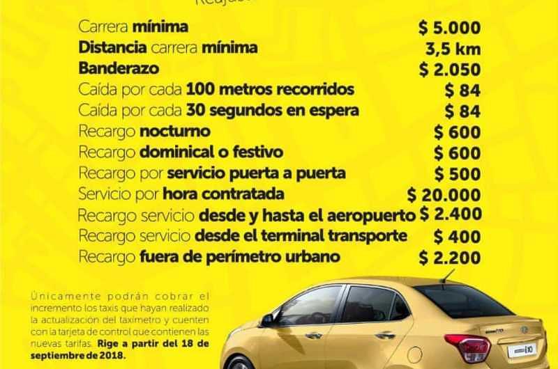 Nuevas tarifas de taxis en Villavicencio 