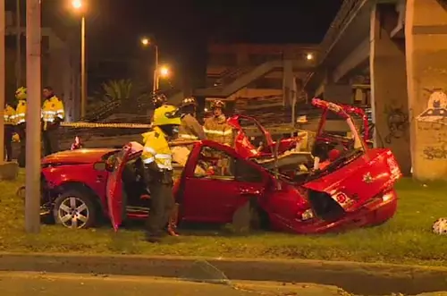 Revelan nuevo vídeo del accidente de tres universitarios al norte de Bogotá