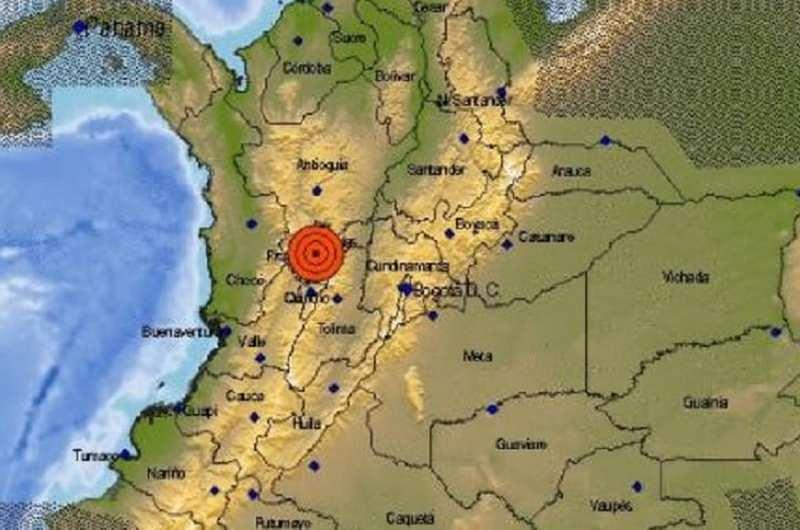 Sismo sacude el Eje Cafetero de Colombia 