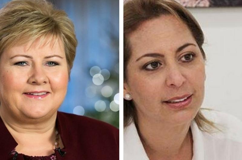 Marcela Amaya en Vistahermosa con la Ministra de Noruega Erna Solberg