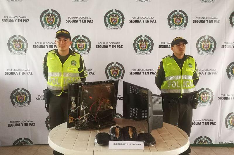 Policía halló 5 kilos de cocaína en un televisor 