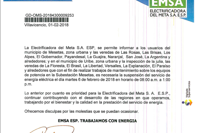 Trabajos de mantenimiento de la EMSA en Mesetas