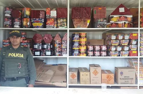Policía departamental incautó más de dos toneladas de pólvora 