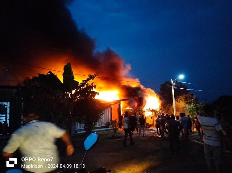 Un incendio consumió dos casas en Mapiripán