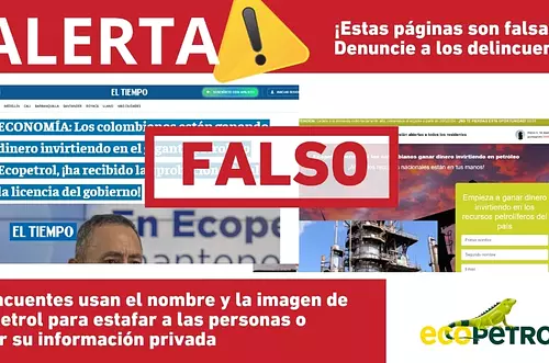 Ecopetrol advierte sobre fraudes en plataformas digitales