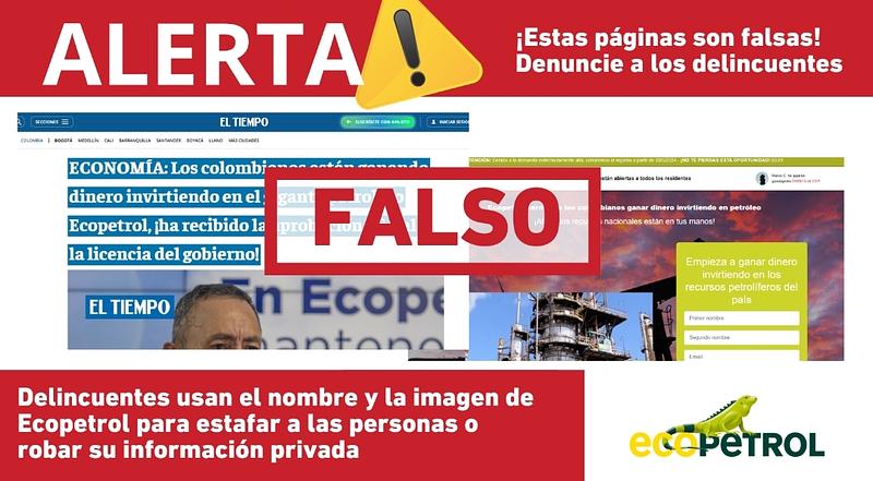 Ecopetrol advierte sobre fraudes en plataformas digitales