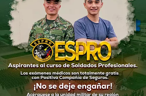 Convocatoria gratuita para soldados profesionales