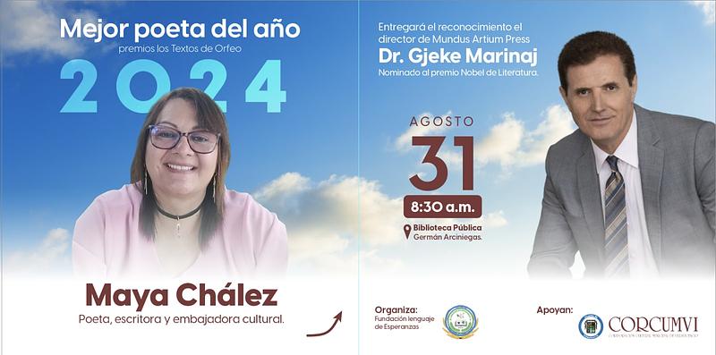 Maya Chález: Primera Colombiana en Ser "Poeta del Año"