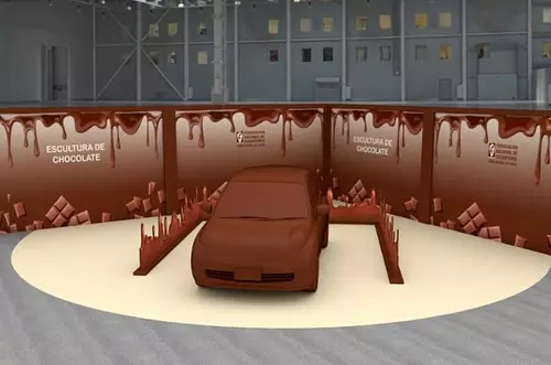 Carro de chocolate, obra maestra en Chocoshow 2024