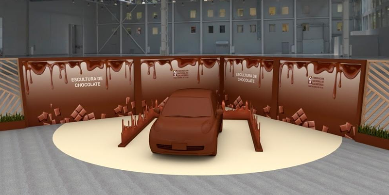 Carro de chocolate, obra maestra en Chocoshow 2024