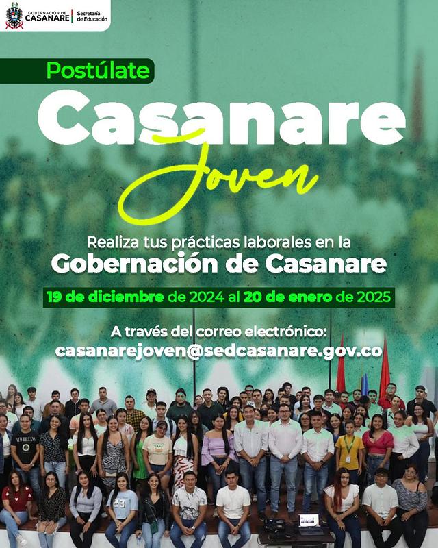 Abren convocatoria para Casanare Joven 2025