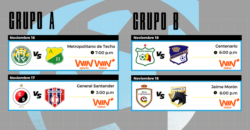 Programación fecha 5 cuadrangulares finales del Torneo