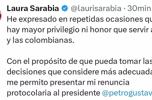 Laura Sarabia renuncia: la crisis en el gabinete sigue