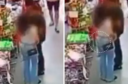 Celular explota en el bolsillo de una mujer mientras compra