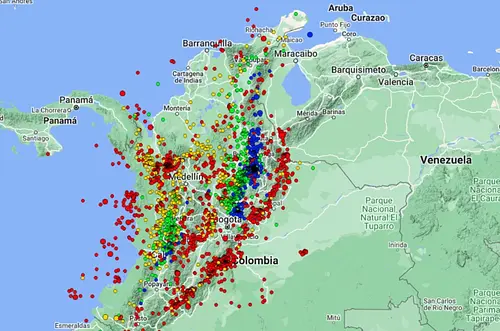 Tembló siete veces en un solo día en Colombia