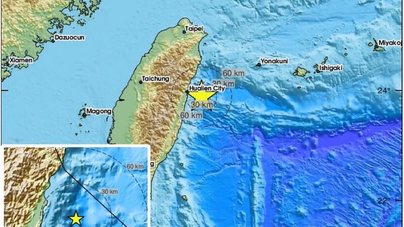 Sismo de magnitud 5,9 sacudió la costa este de Taiwán