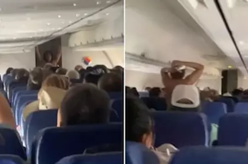Caos en pleno vuelo: pasajera se desnuda y golpea cabina