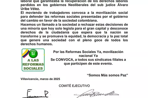 Rechazo a hundimiento de reforma laboral en Colombia