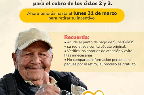 Amplían plazo de pago para Colombia Mayor