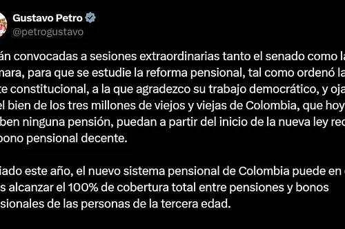 Petro urge unidad para salvar la Reforma Pensional