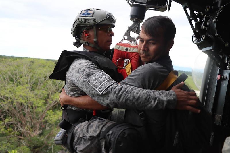 Rescate aéreo en Guayuriba: seis personas salvadas del agua