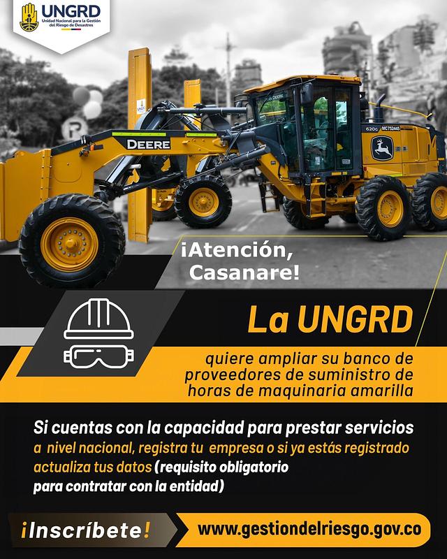Casanare abre registro para proveedores de maquinaria