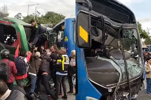 Caos en Bogotá por choque múltiple en la Avenida Boyacá