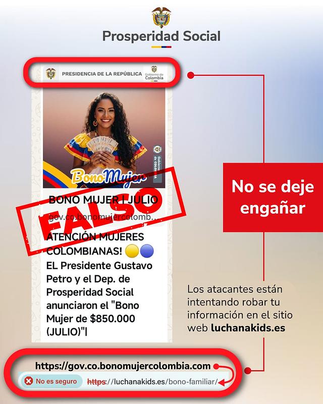 Prosperidad Social desmiente información sobre falso bono