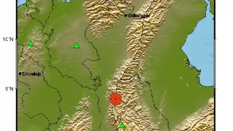 Temblor sacude a Colombia este 20 de septiembre