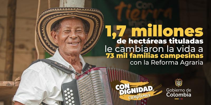 Reforma Agraria avanza con 1,7 millones de hectáreas tituladas