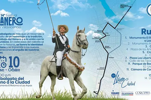 Cierres viales por la cabalgata del Festival Llanero 2025