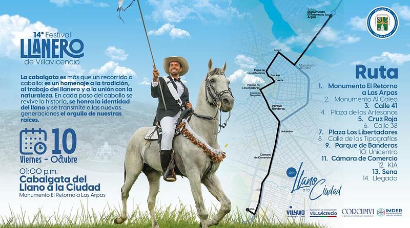 Cierres viales por la cabalgata del Festival Llanero 2025