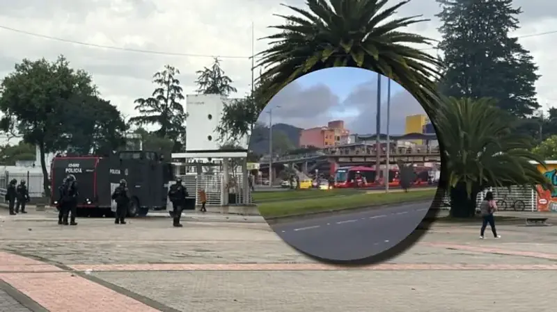 Movilidad afectada por disturbios cerca de la Universidad Nacional