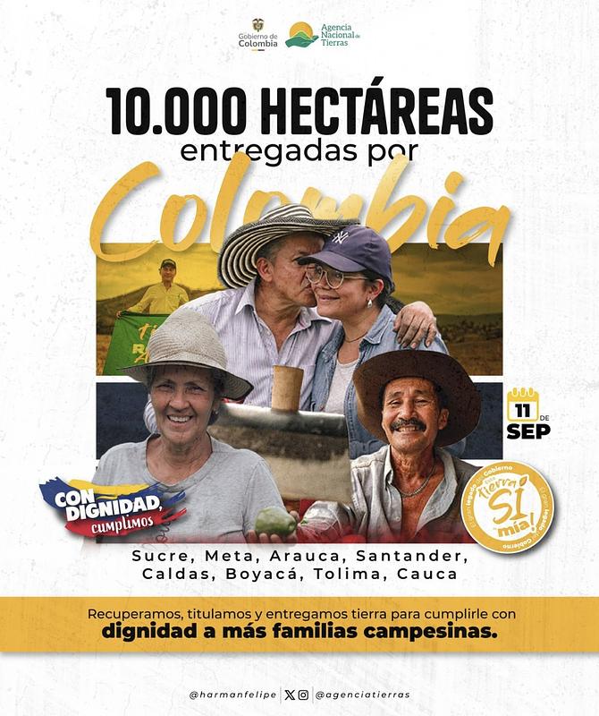 10.000 hectáreas serán tituladas en jornada nacional de tierras