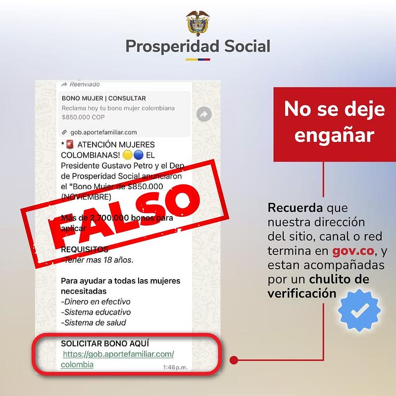 Prosperidad Social alerta por nuevas modalidades de estafa