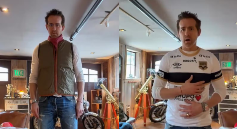 Ryan Reynolds presume camiseta de su club, el Inter Bogotá