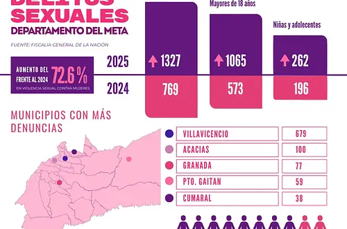 Delitos sexuales:1.327 víctimas y niñez en riesgo en el Meta