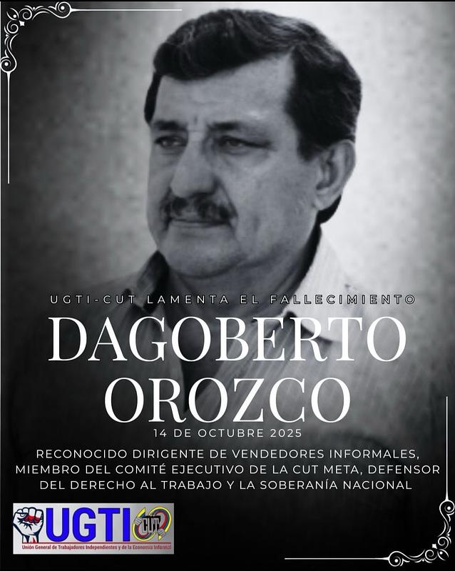 La CUT despide con honor al líder sindical Dagoberto Orozco