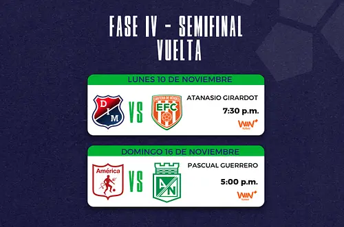 Dimayor confirma horarios de semifinales de Copa BetPlay