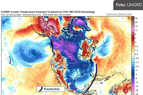 Nuevo frente frío podría incidir sobre el Caribe Colombiano