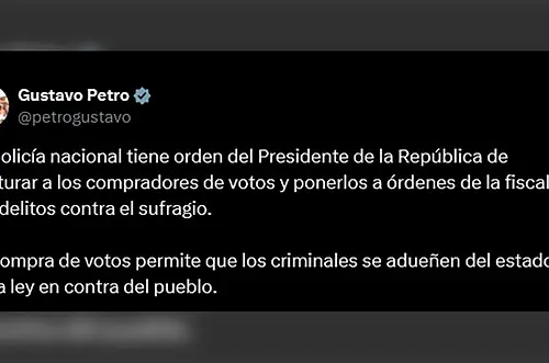 Petro reitera que compradores de votos deben ser capturados