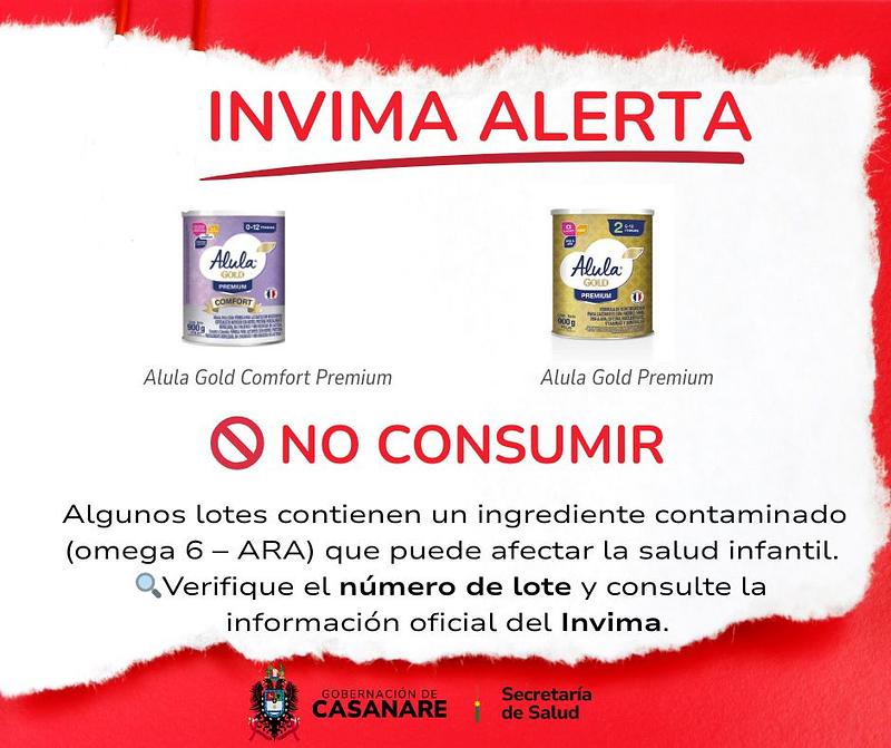 Alerta sanitaria de Invima por fórmulas infantiles