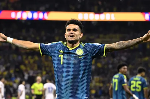 Los colombianos celebran la victoria ante Uzbekistán