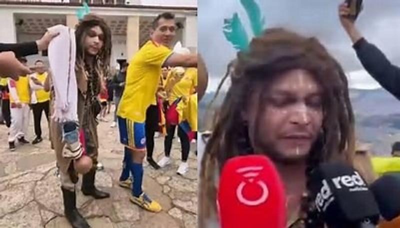 Bogotanos suben un cerro para pedir clasificar en el Mundial