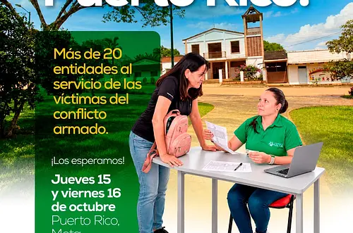 Gobernación del Meta acerca servicios a víctimas Puerto Rico