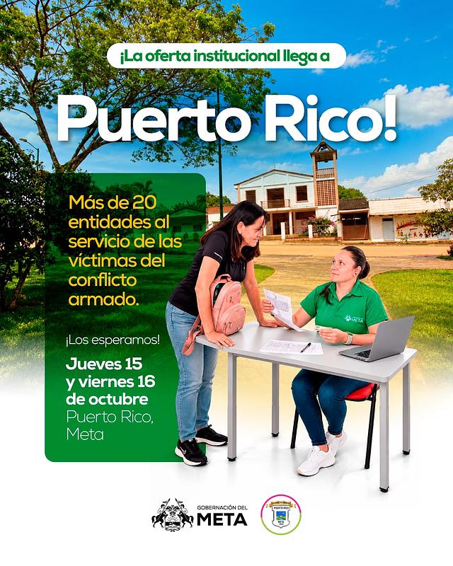 Gobernación del Meta acerca servicios a víctimas Puerto Rico